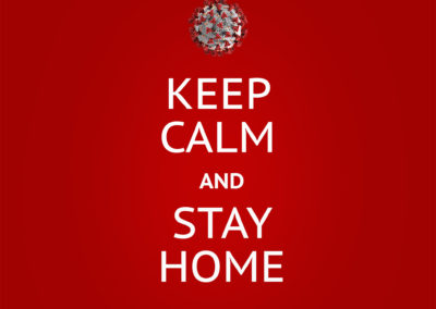 Red Sign With Keep Calm and Stay Home Message